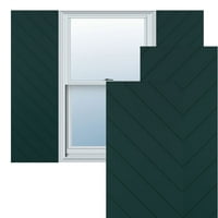 Ekena Millwork 12 W 57 h true Fit PVC Diagonal Slat stil Modern obloane cu montare fixă, Verde termic