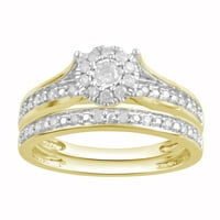 Forever Bride Carat diamant compozit inel de mireasa Set în aur galben 10K