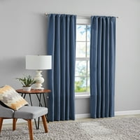 Pilonii Southport Culoare solidă lumina filtrare Rod buzunar cortina panou pereche, Set de 2, Albastru, 84