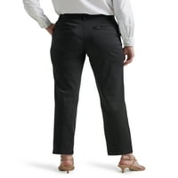Lee model pentru femei pentru femei, confort, confort, talie, pantaloni țesuți drepți