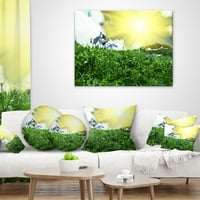 Designart Sunny Meadow cu iarbă verde-peisaj imprimat arunca perna-18x18