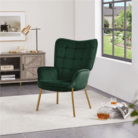 Scaun de accent tapițat din catifea modernă Mart cu spătar cu smocuri pentru biroul dormitorului din sufragerie, Verde