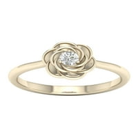 Imperial 1 10CT TDW diamant 10k Aur Galben trandafir floare inel de moda