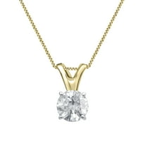 Pandantiv Arista ct Diamond Solitaire cu lanț Bo din aur galben de 14k, 18