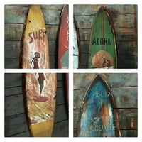 Empire Art direct Surfboards pictate manual 3d metal arta de perete pe șipci din lemn masiv, 32 48 1.8