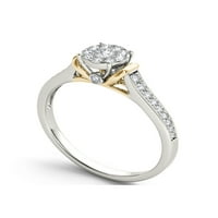 1 3CT TDW diamant 10k Galben două tonuri Aur Alb Halo inel de logodna