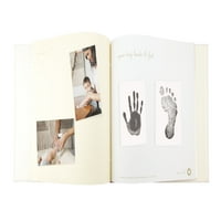 Pearhead Classic Babyprints Babybook cu tampon de cerneală tactil curat și legare din piele de căprioară