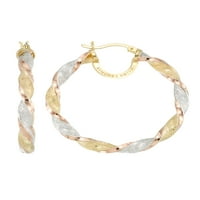 Simone I. Smith Sterling Silver Tri-Color Twist Hoops