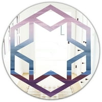 Designart 'Purple Rock Landscape III' oglindă modernă de perete rotund-Hexagon Star