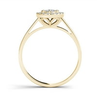 Carat TW diamant 10kt Aur Galben single Halo inel de logodna
