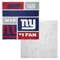 New York Giants NFL Colorblock personalizate mătase Touch Sherpa 50 60 arunca pătură