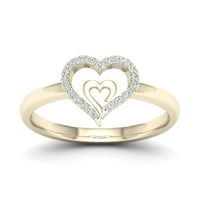 1 10CT TDW diamant 10k inima de Aur Galben în inima inel de moda