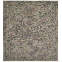 Amreli Distressed texturate lână covor, cald Taupe Violet salvie, 7ft-9in 9ft-9in