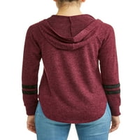 Fără limite Juniors ' Lace-up grafic față varsity stripe maneca lunga pulover hoodie