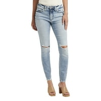 Silver Jeans Co. Femei Most Wanted Mijlocul naștere blugi Skinny, talie dimensiuni 24-36