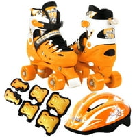 Copii Quad Patine Combo Set de protecție Gear casca durabil în condiții de siguranță în aer liber Roller orange dimensiune medie