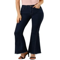 Chilipiruri unice femei Flare Denim pantaloni Talie mare Stretch Bell Bottoms Jeans