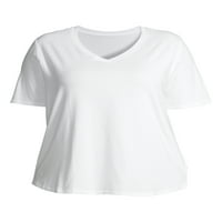 Terra & Sky femei Plus Dimensiune maneca scurta de zi cu zi Essential V-Neck T-Shirt, 2-Pack