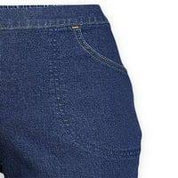 Realsize femei Stretch trage pe pantaloni cu buzunare