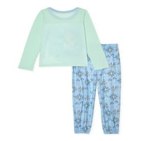Set de pijamale cu mânecă lungă și pantaloni lungi pentru fete Frozen II, 2 piese, dimensiuni 4-10