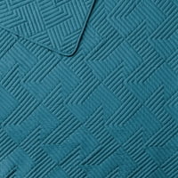 STUDIO Garment Wash Grid Teal set de cuverturi din microfibră din 3 piese-King