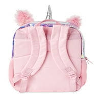 Wonder Nation Girls 17 Rucsac pentru Laptop cu geantă de prânz Set Din 2 piese, Roz Multicolor unicorn Queen