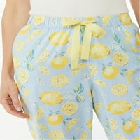 Pantaloni de pijama Capri țesute pentru femei Joyspun, Dimensiuni S până la 3X