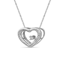 JewelersClub Sterling argint inima colier cu accent diamante albe
