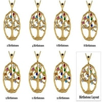 Nana Arborele Vieții Birthstone mamele colier pentru femei W 1-Piatra-Galben Aur placat cu piatra 9