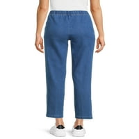 Pantaloni Stretch Pull on pentru femei RealSize cu două buzunare frontale, disponibili în Petite