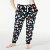 Pantaloni de somn de pluș Joyspun pentru femei, Dimensiuni S până la 3X