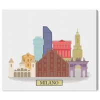 Orașe și Skylines Milano colorat Milano orașe europene 30 36 pictura panza arta Print