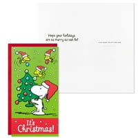 Hallmark arahide de bani de Crăciun sau deținătorii de carduri cadou, Snoopy pom de Crăciun