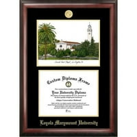 Loyola Marymount 8.5 11 aur Embossed Diploma cadru cu Campus imagini litografie
