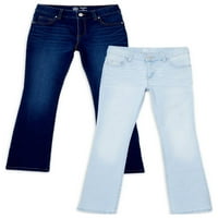 Wonder Nation Girls Kid Tough Bootcut Jeans, Pachet 2, Dimensiuni 5-Și Plus