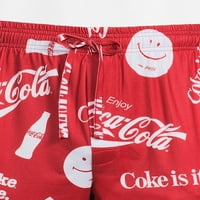 Pantaloni scurți de somn cu imprimeu Coca-Cola pentru bărbați Coca-Cola Allover, Dimensiuni S-2x