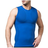 Body Shaper Slim Vest Abdomen Musculare Tank Bodyshaper Slăbire Tricou Pentru Bărbați-Albastru Mare