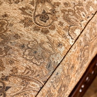 Canapea tradițională din țesătură de Chenilă Dennison, aur și bronz