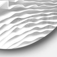 Designart 'Fractal Curved White 3d Waves' artă de perete din Metal