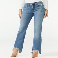 Sofia Jeans femei Mayra Talie mare Crop Kick Flare Jeans