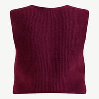 Scoop femei Cablu tricot pulover vesta