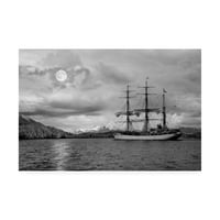 Marcă comercială Fine Art 'Ghost Ship And Moonlight Juno Alaska' Canvas Art de Monte Nagler