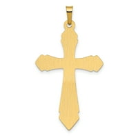 Primal Gold Karat aur galben lustruit și Satin pasiune cruce pandantiv cu lanț