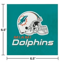 Miami Dolphins 9 placă de hârtie și 6,5 număr de Kit de petrecere pentru șervețele