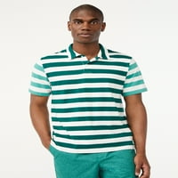 Tricou Polo cu dungi Colorblocked pentru bărbați cu asamblare gratuită