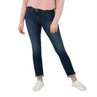 Silver Jeans Co. Blugi pentru femei Beau Mid Rise Slim Leg, dimensiuni talie 24-34