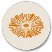 Designart 'Orange Radiant Sun I' modern Circle Metal Wall Art-Disc de 11
