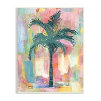 Stupell Industries palmier Tropical Abstract roz galben colaj lemn artă de perete, 19, Design de Kristen Dew