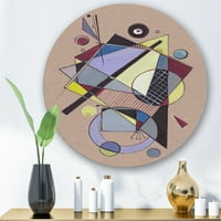 Designart 'compoziții abstracte de culoare geometrică IV' modern Circle Metal Wall Art-Disc de 23