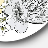 Designart 'buchet de flori si sticla de parfum III' Traditional Circle Metal Wall Art-Disc de 23